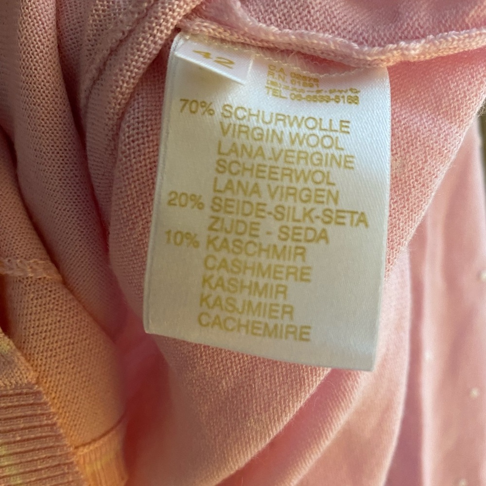Escada Pink Women's Cardigan and sleeveless turtleneck, size 42/L - Picture 12 of 15